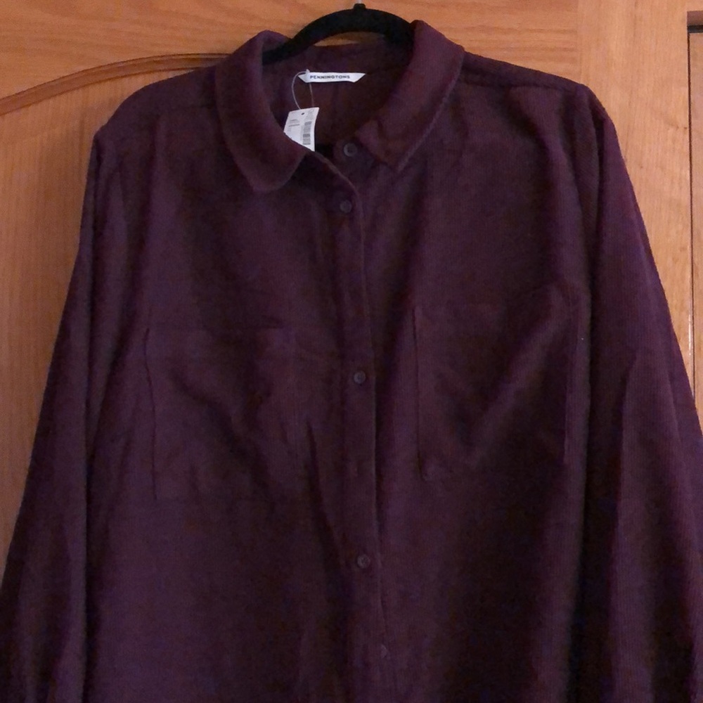 Penningtons Women's Button Down Shirt - Deep Purple - Picture 2 of 5